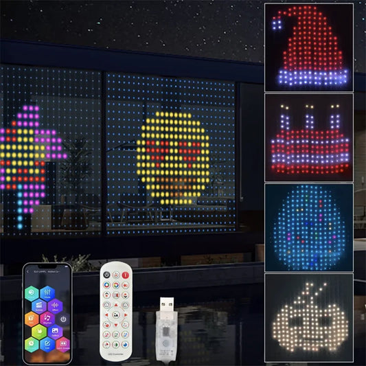 GCTECHING 400 LED RGB Akıllı Perde Işık – Bluetooth Kontrollü, Müzik Senkron Efektli, USB Bağlantısı
