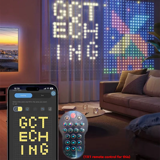 GCTECHING 400 LED RGB Akıllı Perde Işık – Bluetooth Kontrollü, Müzik Senkron Efektli, USB Bağlantısı